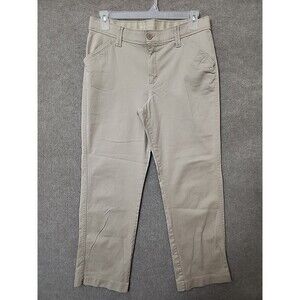 Lee Sinfully Soft Khaki Chino Pants Womens 14 Beige Straight Leg Stretch